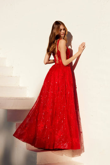 Applique Sweetheart A-line Gown by Juliet JT2495A - Long Formal Dresses