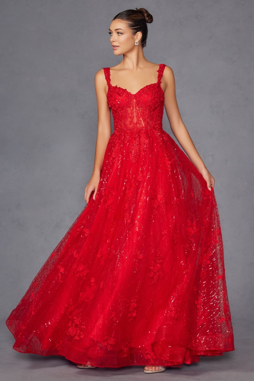 Applique Sweetheart A-line Gown by Juliet JT2495A - Long Formal Dresses