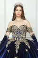 Applique Sweetheart Velvet Ball Gown by Bella Princess PQ1038