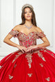Applique Sweetheart Velvet Ball Gown by Bella Princess PQ1038
