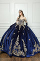 Applique Sweetheart Velvet Ball Gown by Bella Princess PQ1038