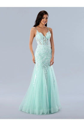 Aqua Prom Dress Mermaid Formal Evening Gown Stella Couture 24229