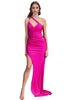 Asymmetric Cutout Evening Gown 2025 Sleek Formal Dress - Fuchsia / 2 - Prom