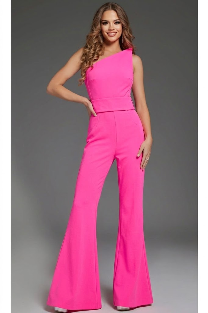 Jovani 43567 Strapless Asymmetric Formal Jumpsuit