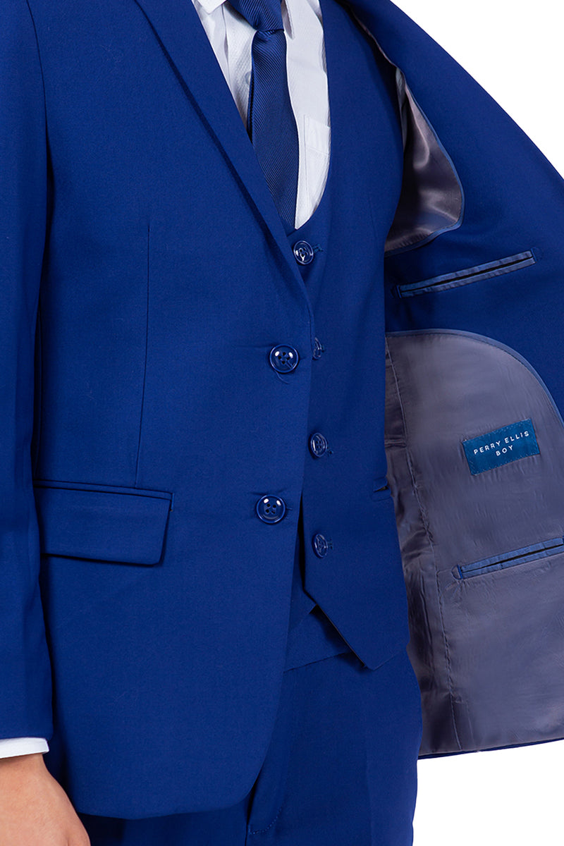 Boys Suit Perry Ellis Vested Boy's Wedding Suit in Royal Blue