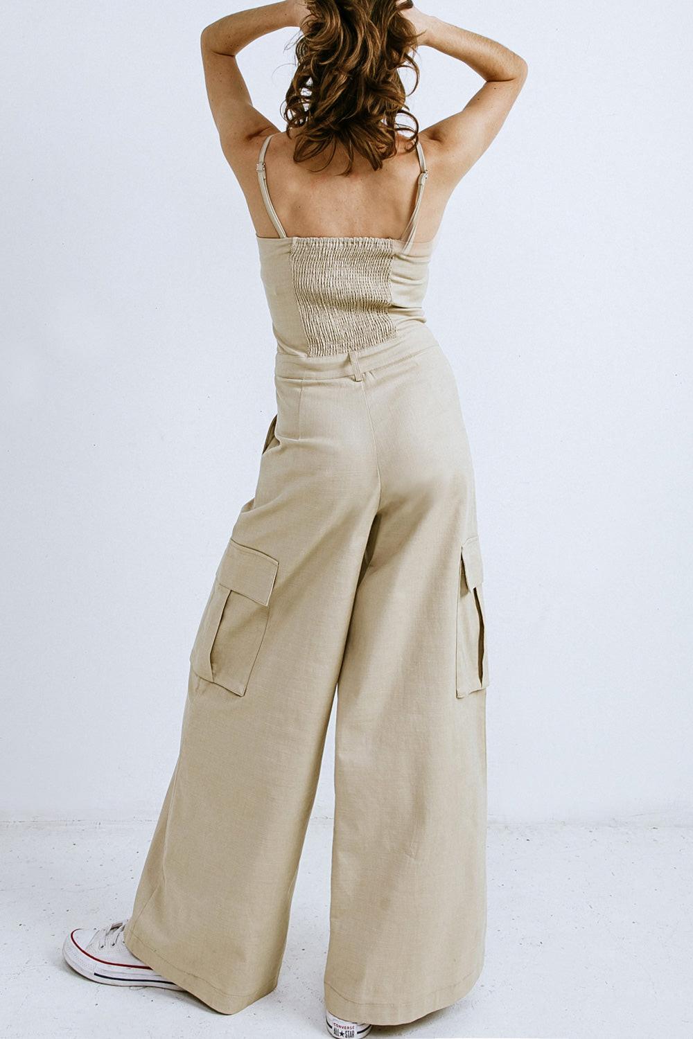 Flying Tomato TAUPE JUMPSUIT