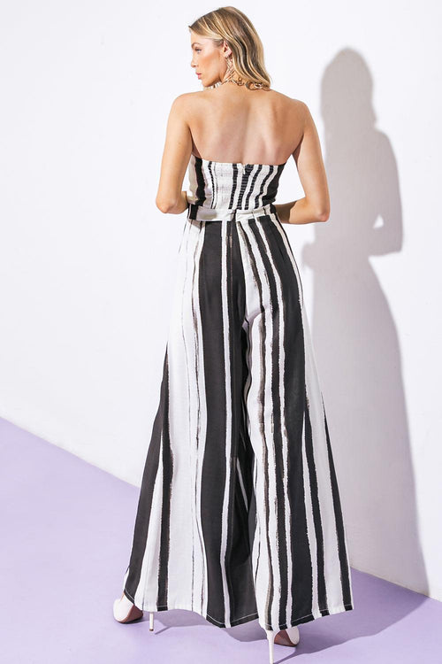 Flying Tomato WHITE BLACK JUMPSUIT