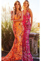 Backless Bright Neon V-Neck Jovani Prom Dress 08462 - Apparel & Accessories > Clothing > Dresses