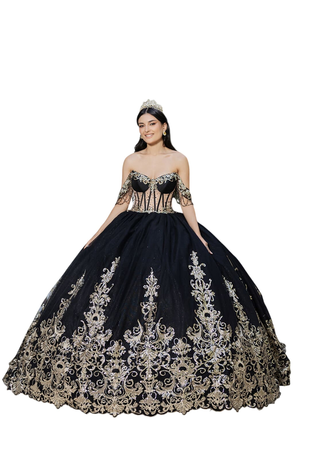 Ball Dance Gown Detachable Sleeves Sweet 16 Dress By Layla K Lk267 - Dress