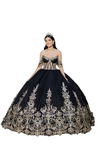 Ball Dance Gown Detachable Sleeves Sweet 16 Dress By Layla K Lk267 - Dress