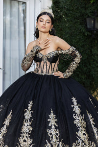 Ball Dance Gown Detachable Sleeves Sweet 16 Dress By Layla K Lk267 - Dress