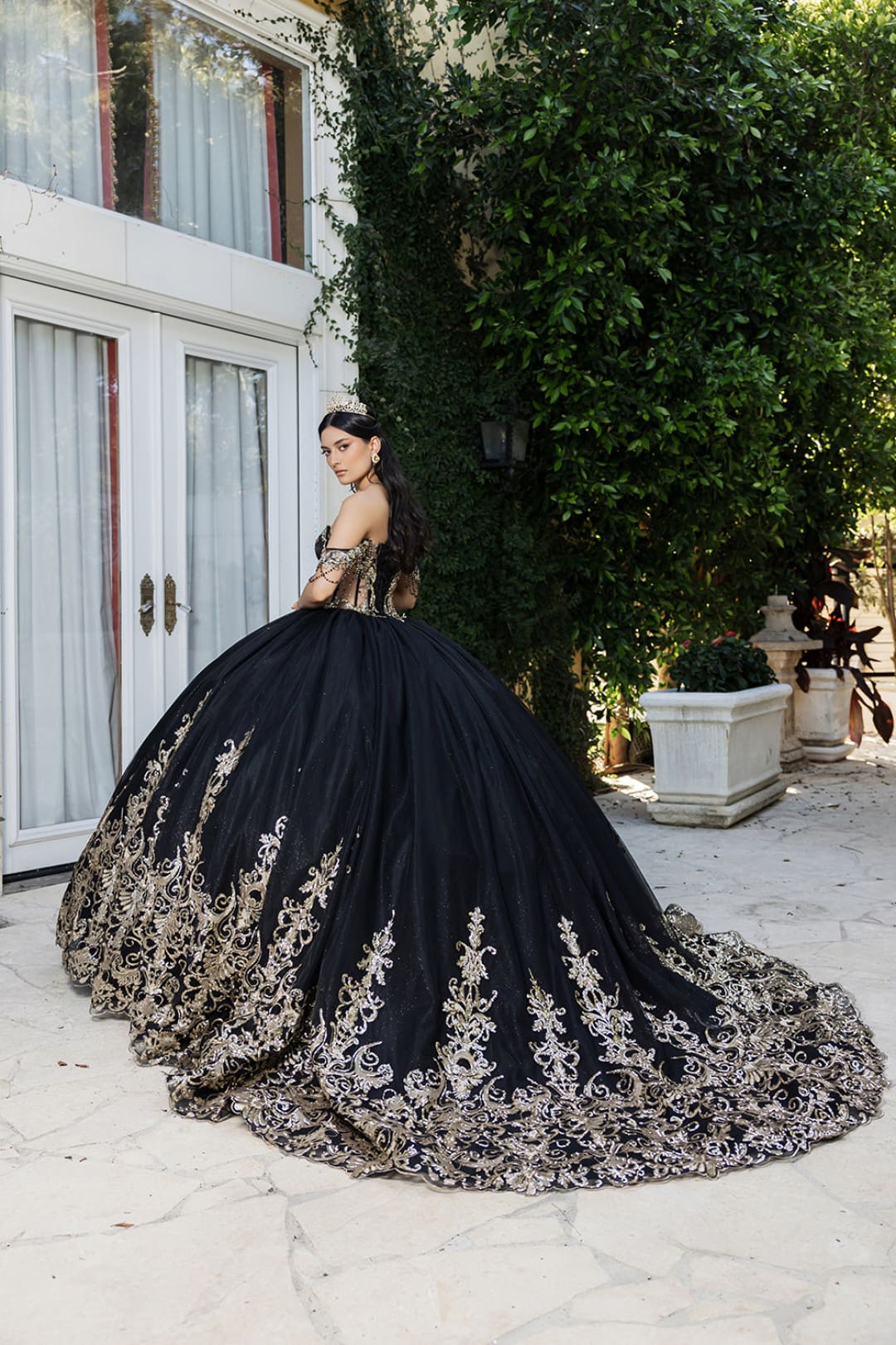Black and Gold Dress Ball Gown By Layla K LK267