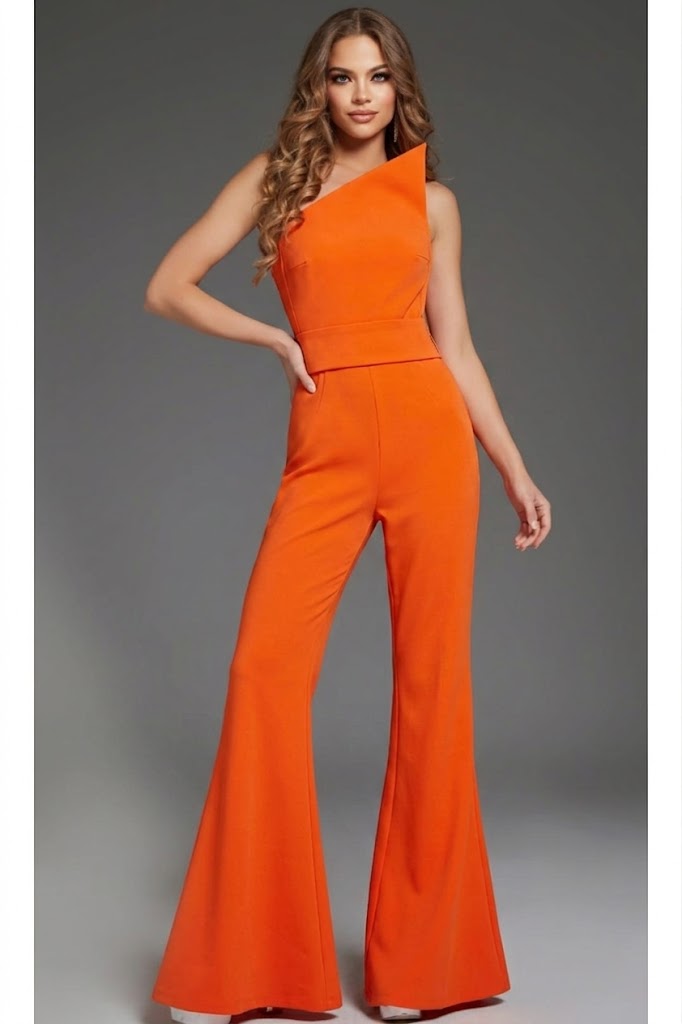Jovani 43567 Strapless Asymmetric Formal Jumpsuit