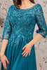 Bead Applique 3/4 Sleeve A-line Gown by GLS Gloria GL3447 - Long Formal Dresses