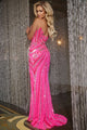 Bead Print Fitted Strapless Slit Gown by Jovani 38707 - Long Formal Dresses