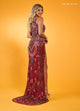 Rachel Allan 70383 Bead Print One Shoulder Slit Gown