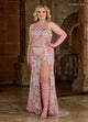 Rachel Allan 70002 Bead Print Sleeveless Slit Gown