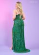 Rachel Allan 70002 Bead Print Sleeveless Slit Gown