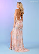 Rachel Allan 70002 Bead Print Sleeveless Slit Gown