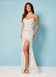 Rachel Allan 70002 Bead Print Sleeveless Slit Gown