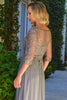 Beaded 3/4 Sleeve A-line Gown by Elizabeth K GL3574 - Long Formal Dresses