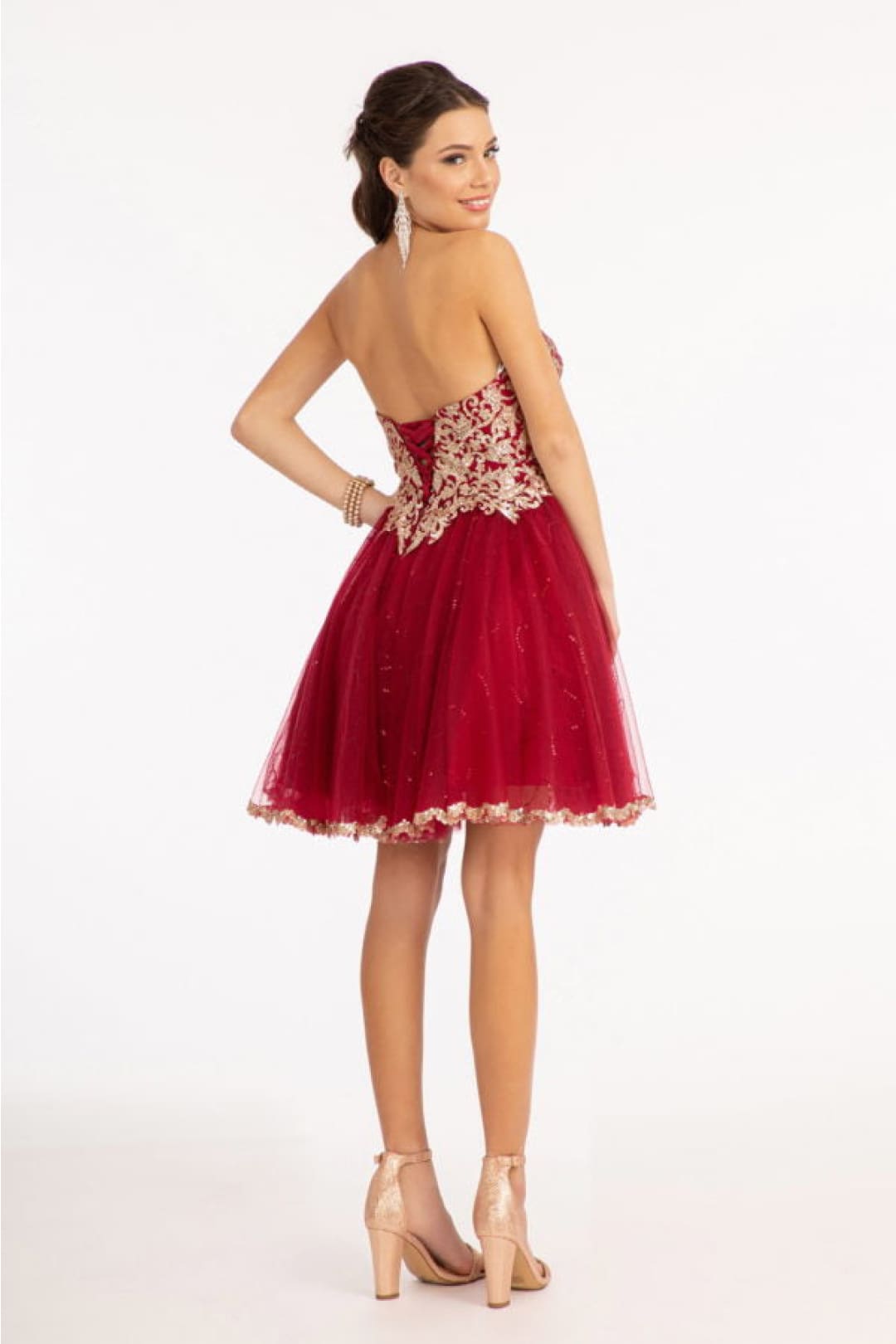 Beaded Bodice Short Strapless Dress by Elizabeth K GS1980 - Short Cocktail Dresses