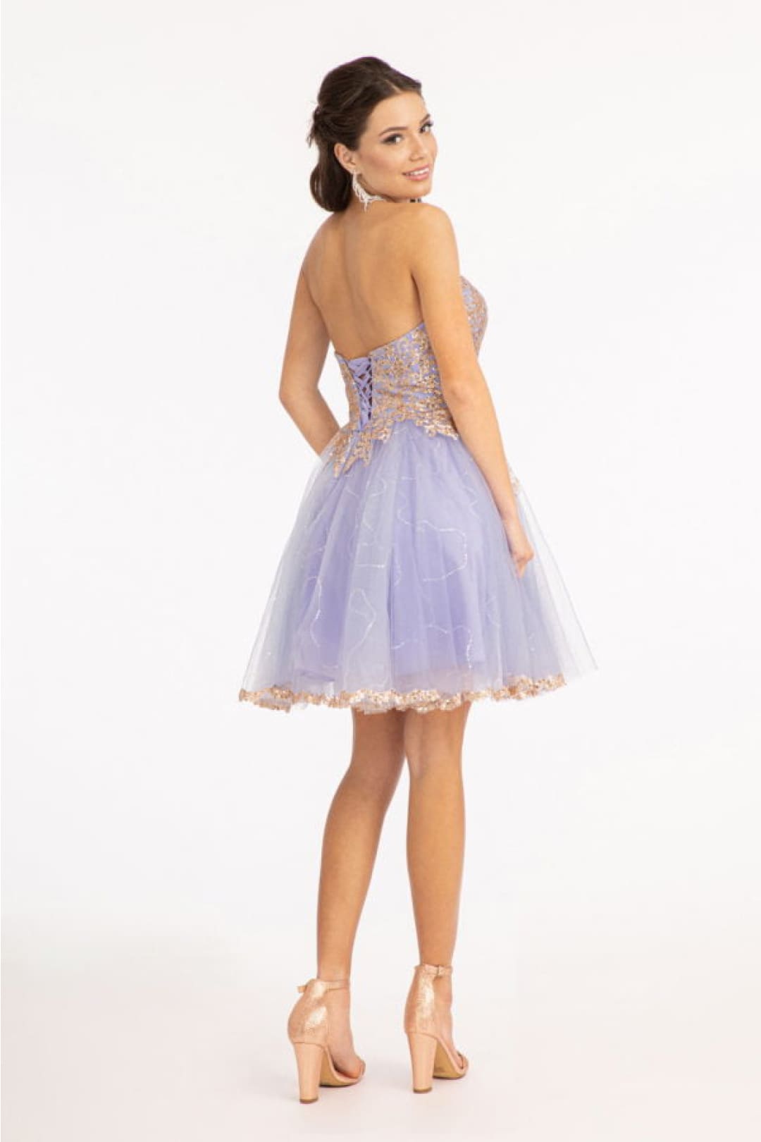 Beaded Bodice Short Strapless Dress by Elizabeth K GS1980 - Short Cocktail Dresses