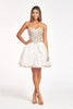 Beaded Bodice Short Strapless Dress by Elizabeth K GS1980 - XS / Off White - Short Cocktail Dresses