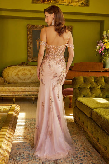Beaded Cold Shoulder Slit Gown by GLS Gloria GL3543 - Long Formal Dresses