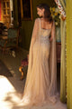Beaded Fitted Cape Sleeve Gown by GLS Gloria GL3583 - Long Formal Dresses