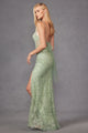 Beaded Fitted Sleeveless Bow Slit Gown by Juliet JT2437A - Long Formal Dresses