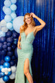 Beaded Fitted Sleeveless Bow Slit Gown by Juliet JT2437A - Long Formal Dresses