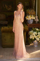 Beaded Fitted Sleeveless Gown by GLS Gloria GL3586 - XS / Rose Gold - Long Formal Dresses
