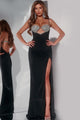 Beaded Fitted Sleeveless Slit Gown by Jovani 42960 - 00 / Black - Long Formal Dresses