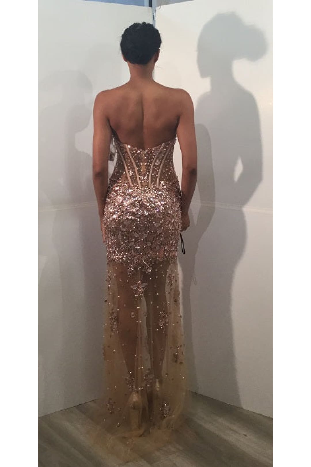 Beaded Fitted Strapless Slit Gown by Jovani 42779 - Long Formal Dresses