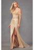 Beaded Fringe Sleeve Prom Gown by Juliet JT2471L - Dress