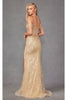 Beaded Fringe Sleeve Prom Gown by Juliet JT2471L - Dress