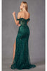 Beaded Fringe Sleeve Prom Gown by Juliet JT2471L - Dress