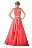 Beaded High Neck Two-Piece Gown 2025 Elegant Evening Dress - Prom