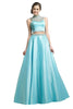 Beaded High Neck Two-Piece Gown 2025 Elegant Evening Dress - Sky Blue / 2 - Prom