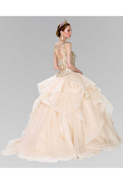 Beaded Illusion Ballgown with Bolero by Elizabeth K GL2378 - Quinceanera Dresses