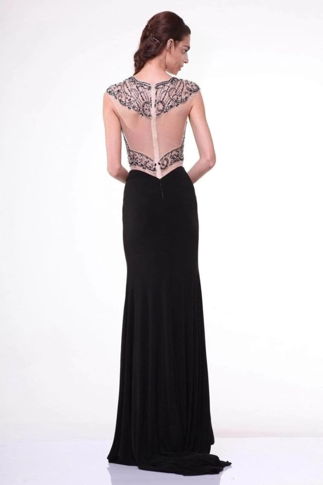 Beaded Illusion Sheath Evening Gown 2025 Elegant Formal Dress - Prom