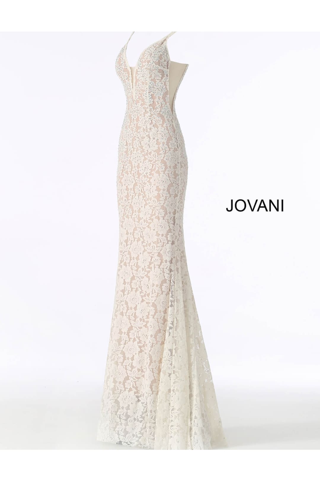 Beaded Lace Fitted Sleeveless Gown by Jovani 48994 - Long Formal Dresses