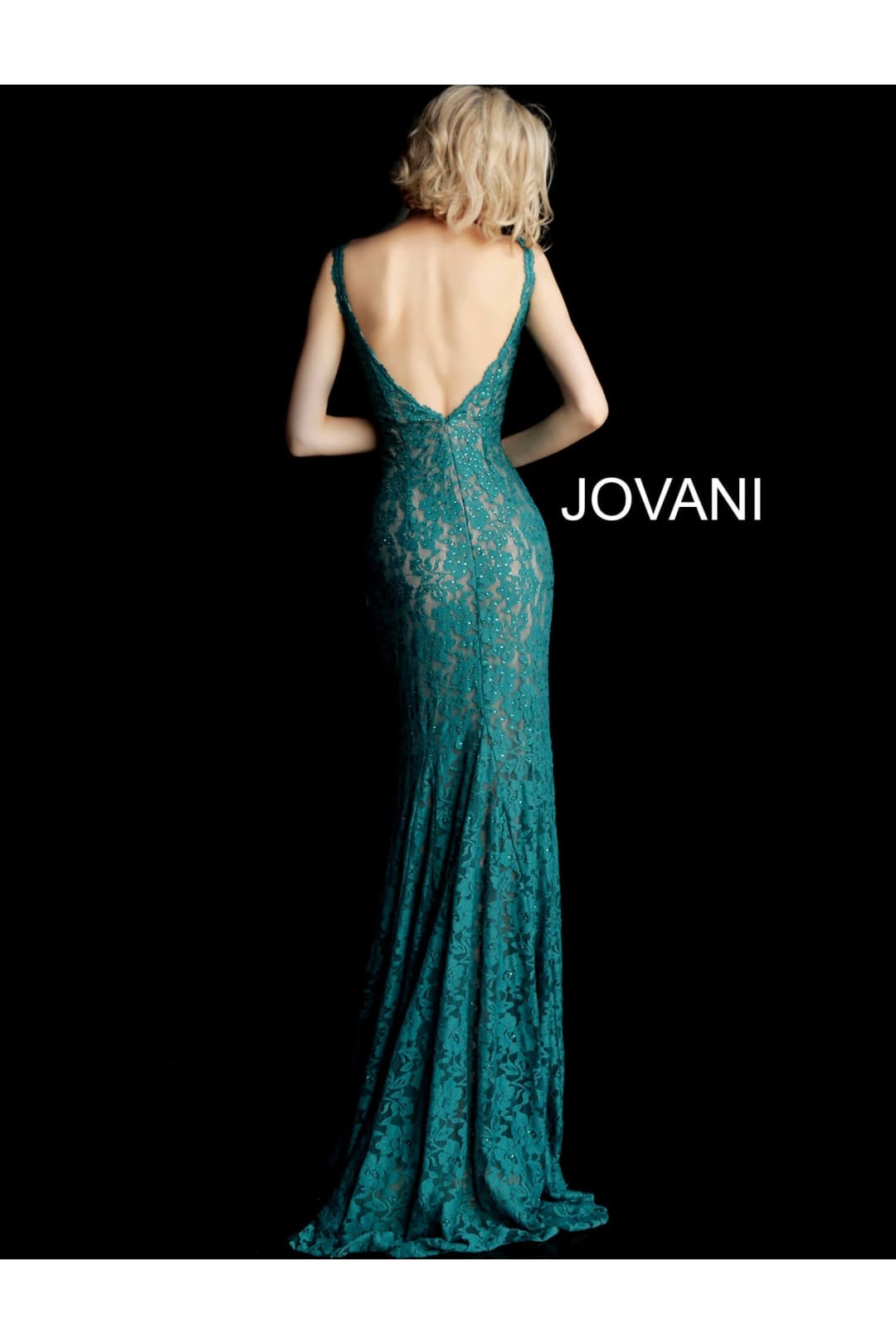 Beaded Lace Fitted Sleeveless Gown by Jovani 48994 - Long Formal Dresses