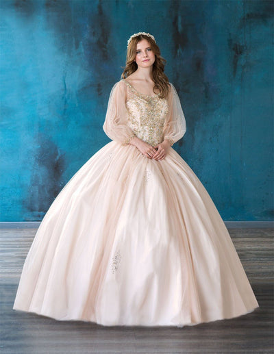 Beaded Long Sleeve Quinceanera Dress by Calla KY-71289