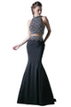 Beaded Mermaid Two-Piece Formal Gown 2025 Elegant Dress - Black / 2 - Prom