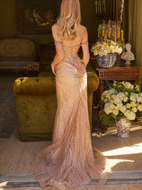 Beaded Off Shoulder Gown by GLS Gloria GL3560
