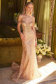 Beaded Off Shoulder Gown by GLS Gloria GL3560 - XS / Rose Gold - Long Formal Dresses