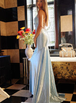 Beaded Satin Fitted Sleeveless Gown by Jovani 23010