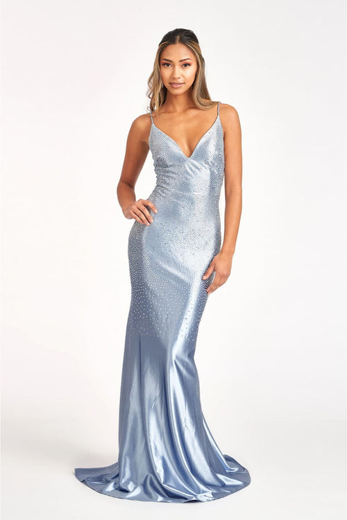 Beaded Satin Mermaid Dress by Elizabeth K GL3045 - Long Formal Dresses